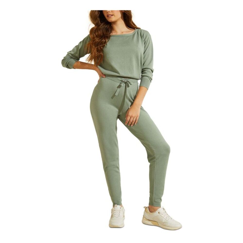 GUESS Womens Green Round Neck Sweater XS - Picture 3 of 4